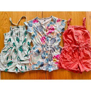 3 Tea Collection Rompers Bundle of 3 sz 10